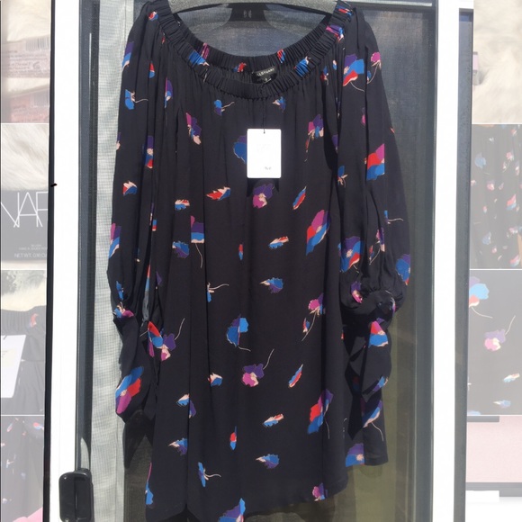 NWT Jill Stuart $468 off shoulder chiffon dress - Picture 7 of 7